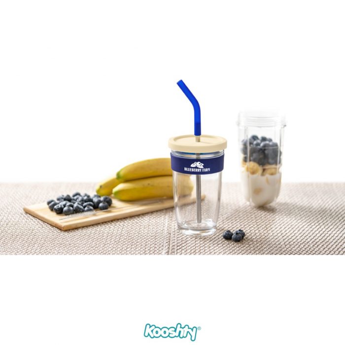 Kooshty Slurp Glass Kup & Stainless Steel Straw - 480Ml - Image 5