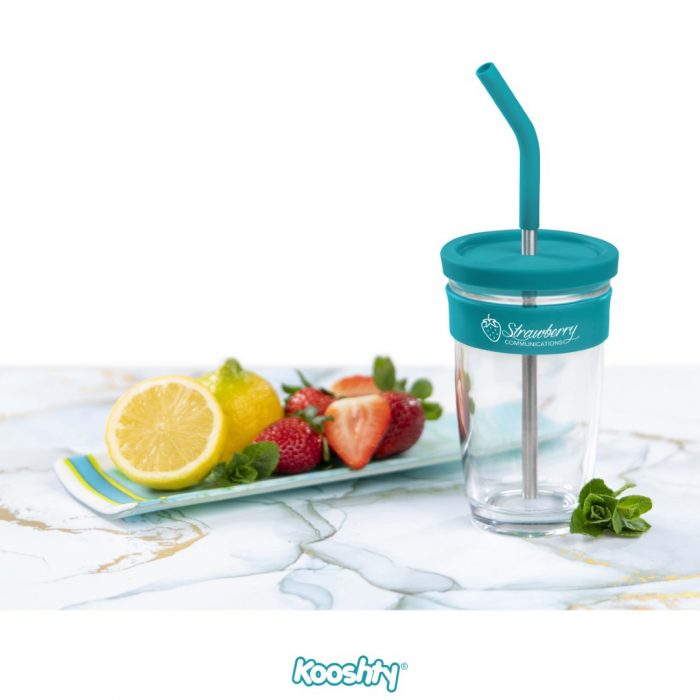 Kooshty Slurp Glass Kup & Stainless Steel Straw - 480Ml - Image 4