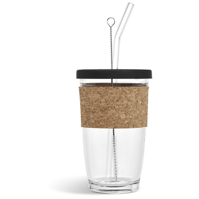 Kooshty Kork Glass Smoothie Kup & Straw - 480ml - Image 5